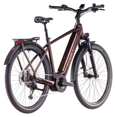 VTC Électrique Cube Touring Hybrid Pro 625 Shimano Cues 11V 625 Wh 700 mm Marron Orange Cinnamon 2025