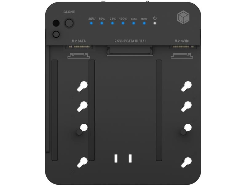 ICY BOX Docking- und Klonstation IB-2915MSCL-C31 Klon- und Dockingstation für M.2 NVME und SATA 2.5''/3.5'' SSD/HDD