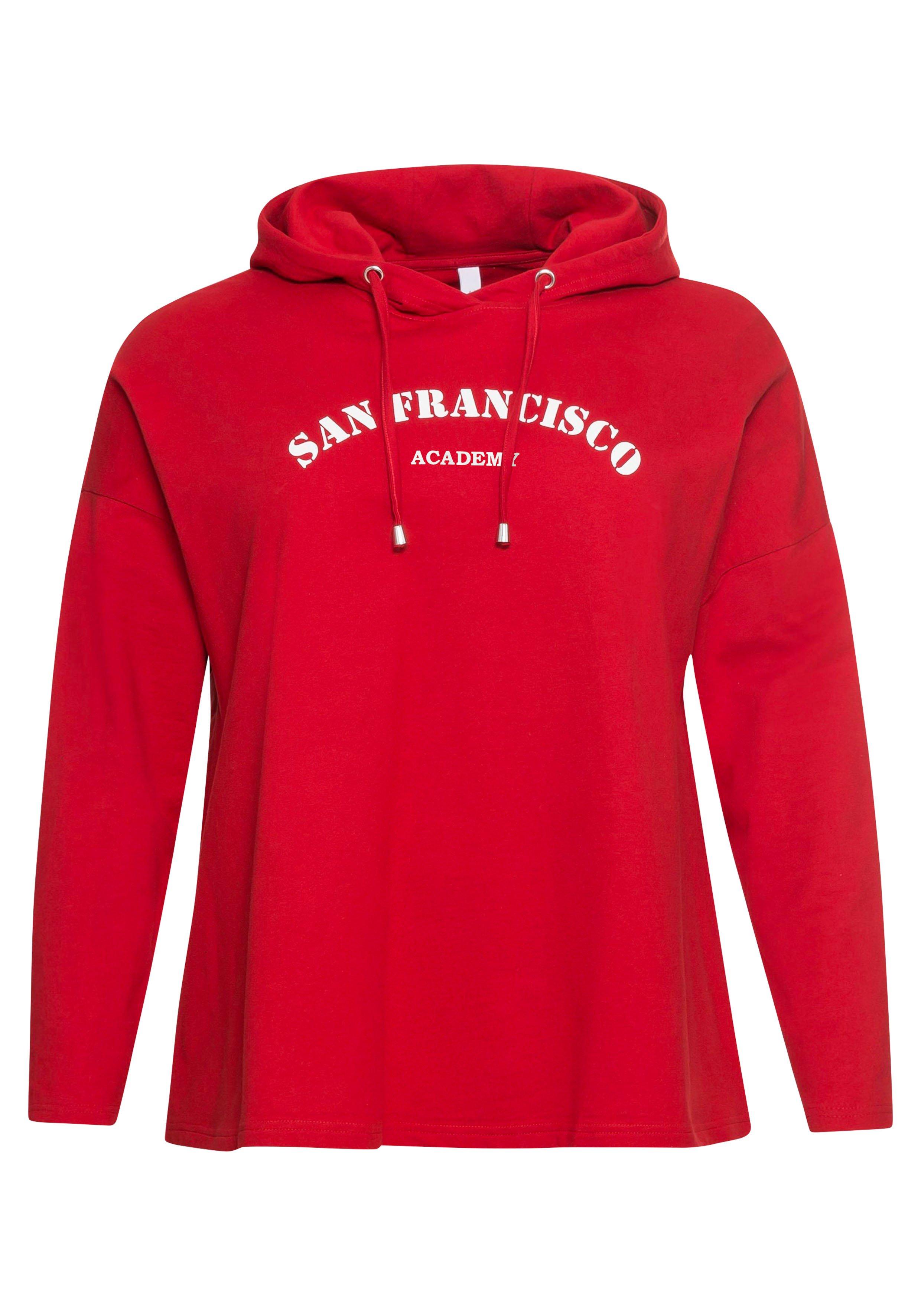 Kapuzensweatshirt mit Frontdruck, in A-Linie
