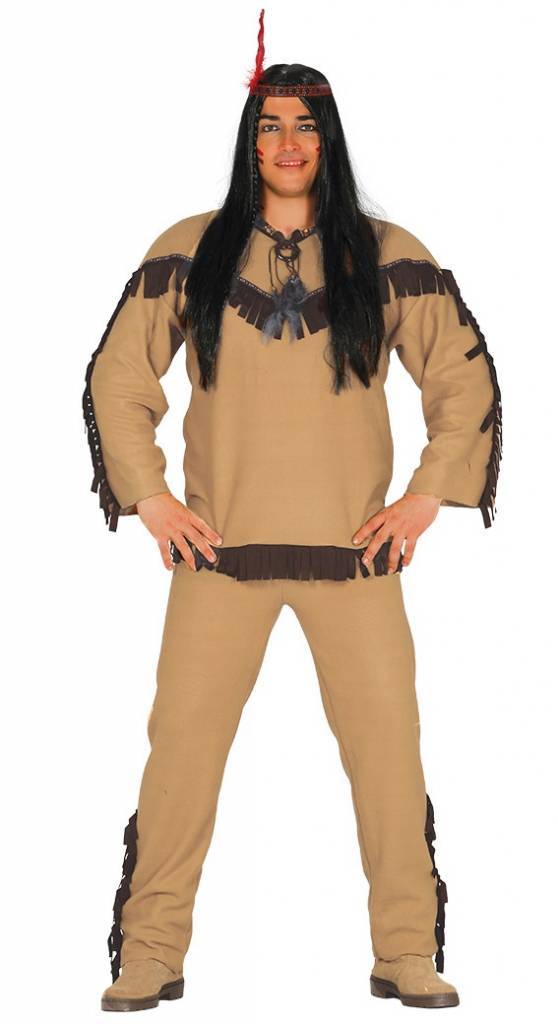 Indianen Kostuum Heren Hoofd 3 delig
