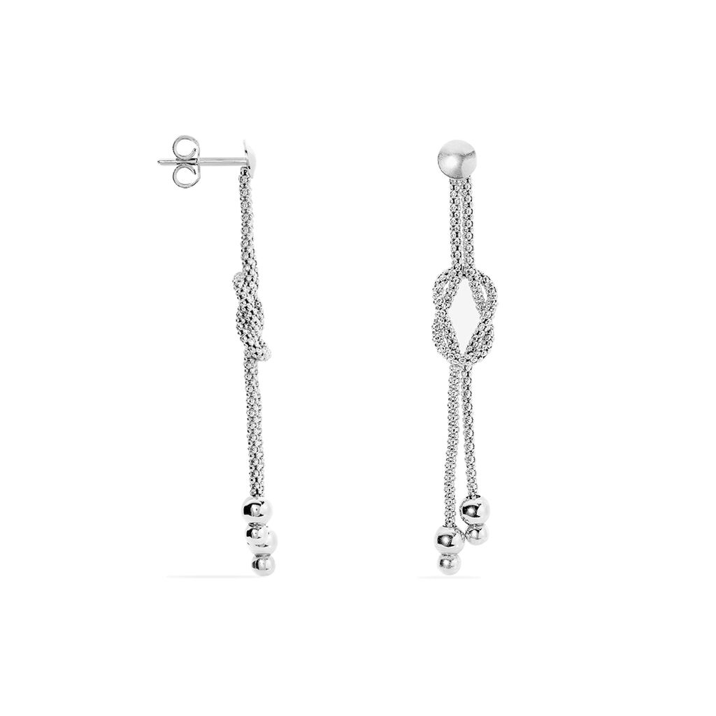 Boucles D'oreilles Pendantes Deauville Argent Blanc