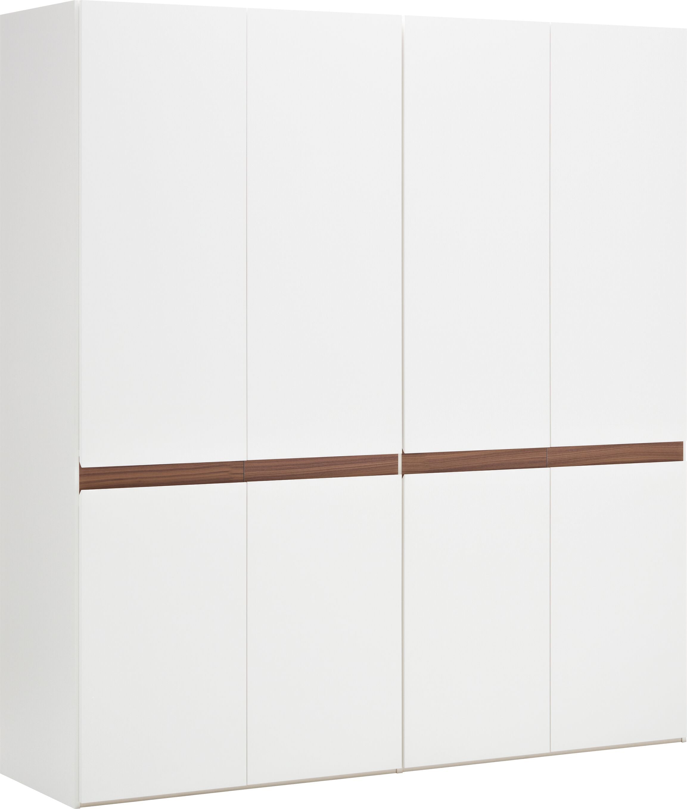 MODUL Drehtürenschrank - Weiss / Nussbaum / B: 203.0 cm x T: 59.0 cm x H: 220.0 cm