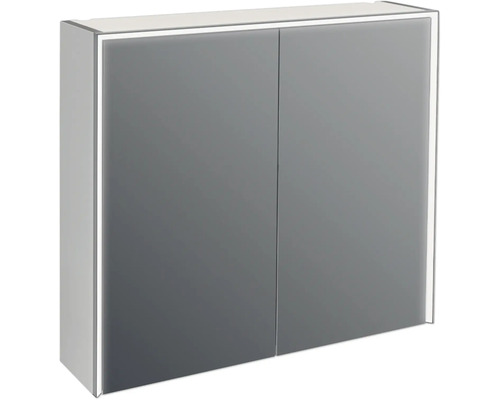 Jungborn QUATTRO SEDICI NOVE spiegelkast, 80 x 20 x 70 cm, grijs, 2-deurs, LED, IP44