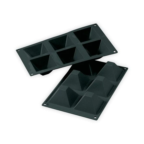 Moule silicone 6 pyramides+ 6 cadres à tartelettes Patisse