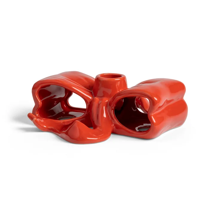&klevering - Ribbon Kerzenhalter, rot