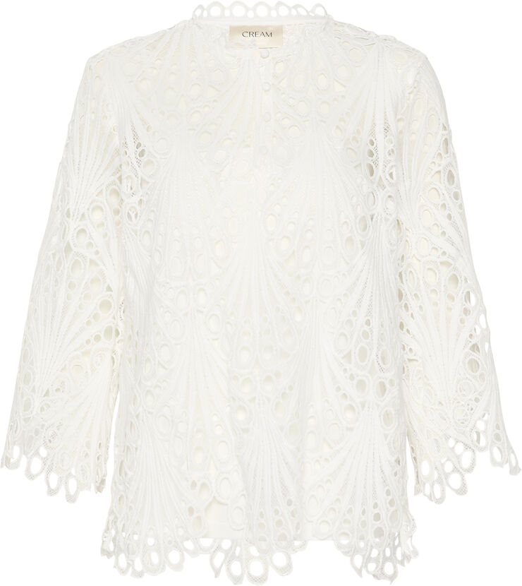 Cream CRLhilla Lace Blouse Snow white