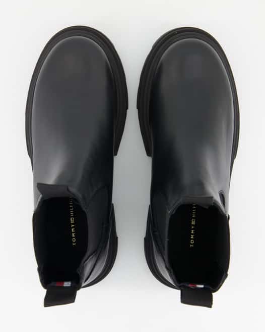 Tommy Hilfiger Combat Leather Low Chelsea Chelsea Boots in Schwarz