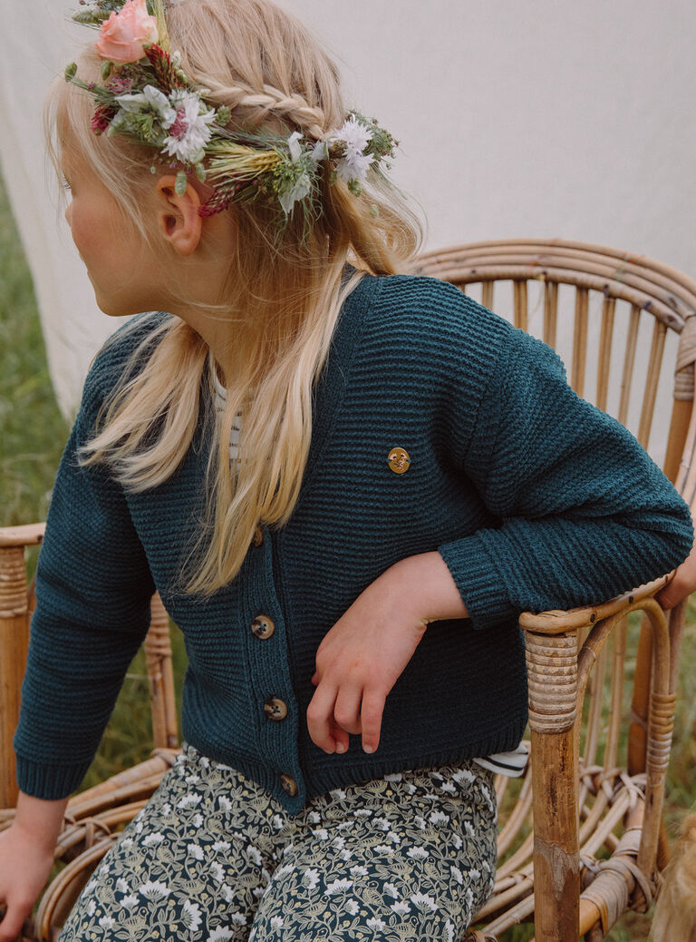 Gilet vert émeraude en maille chenille