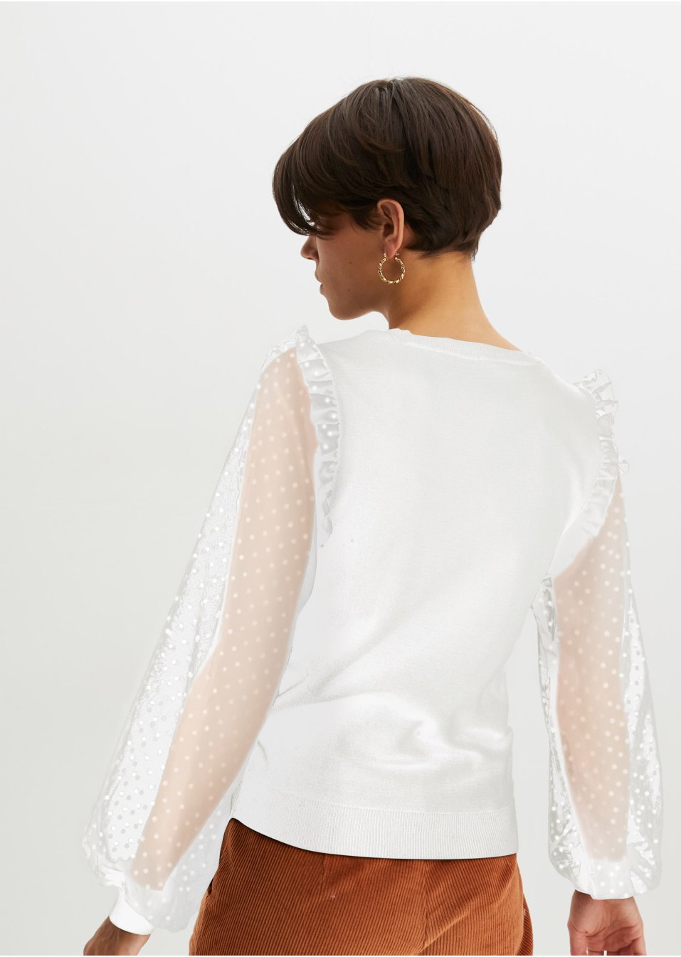 Pull à manches en dentelle