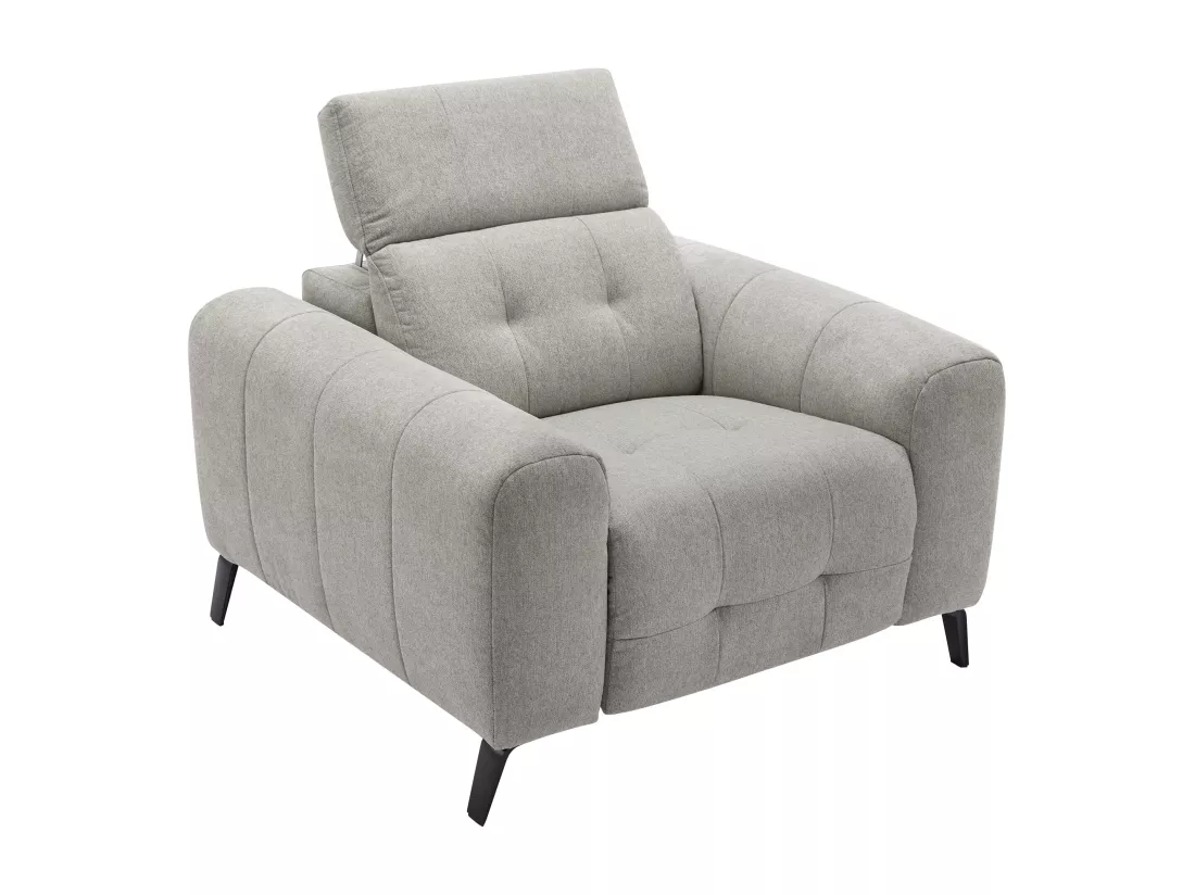 Fauteuil relax électrique en tissu gris CLODI