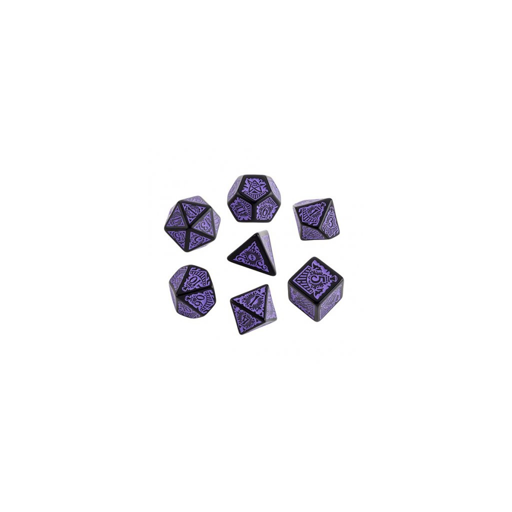 Set de 7 Dés Call of Cthulhu - Horror on the Orient Express Noir / Violet