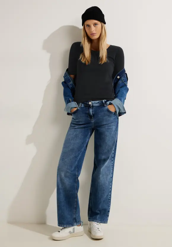Basic T-Shirt in Unifarbe - Black