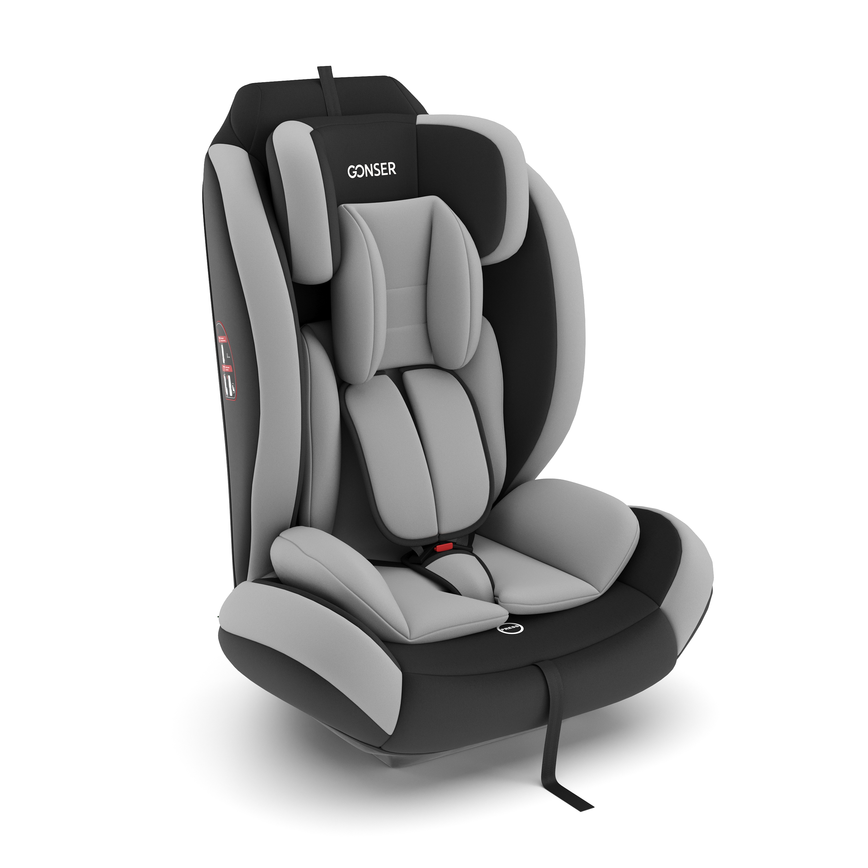 Kindersitz Auto mit ISOFIX grau