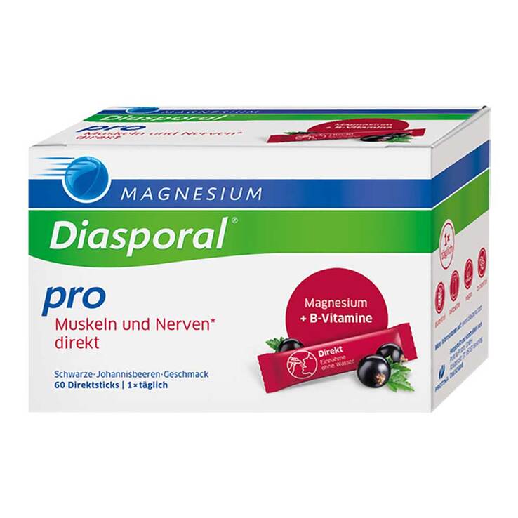 Magnesium Diasporal pro + B-Vit.Musk. + Nerven direkt, 60 St