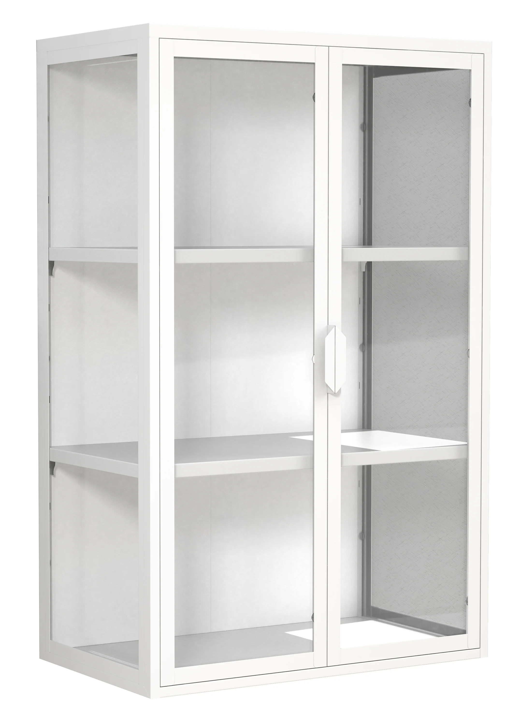 VCM Stahl Wandvitrine Hängevitrine Glasvitrine Wand Schaukasten Vitrine Glas 95x60x35 cm Flokas L
