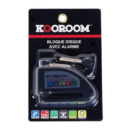 Antivol KOOROOM BLOQUE DISQUE ALUMINIUM AVEC ALARME Universel - Noir