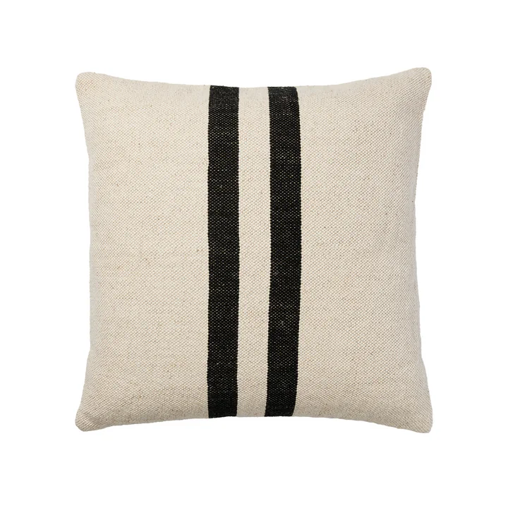 Broste Copenhagen - Sigrun Kissenbezug, 50 x 50 cm, hellbeige / schwarz