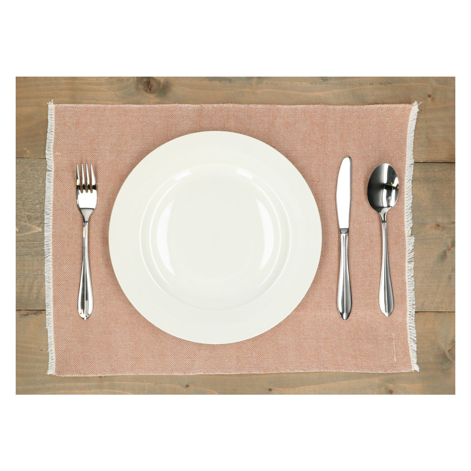 Placemat franjes, GOTS bio-katoen, sienna, 35 x 50 cm