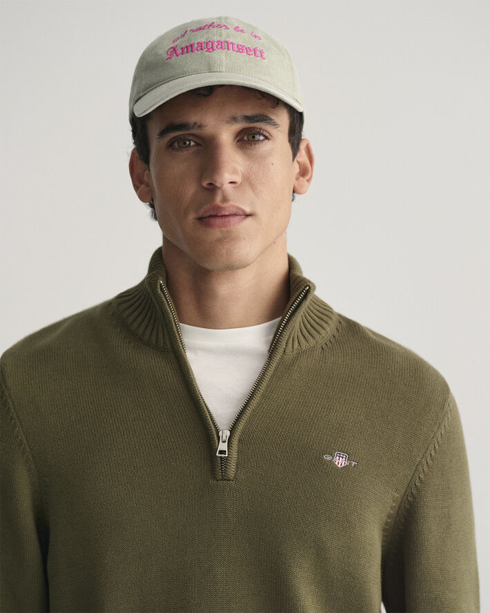 Gant CASUAL COTTON HALF ZIP Juniper green