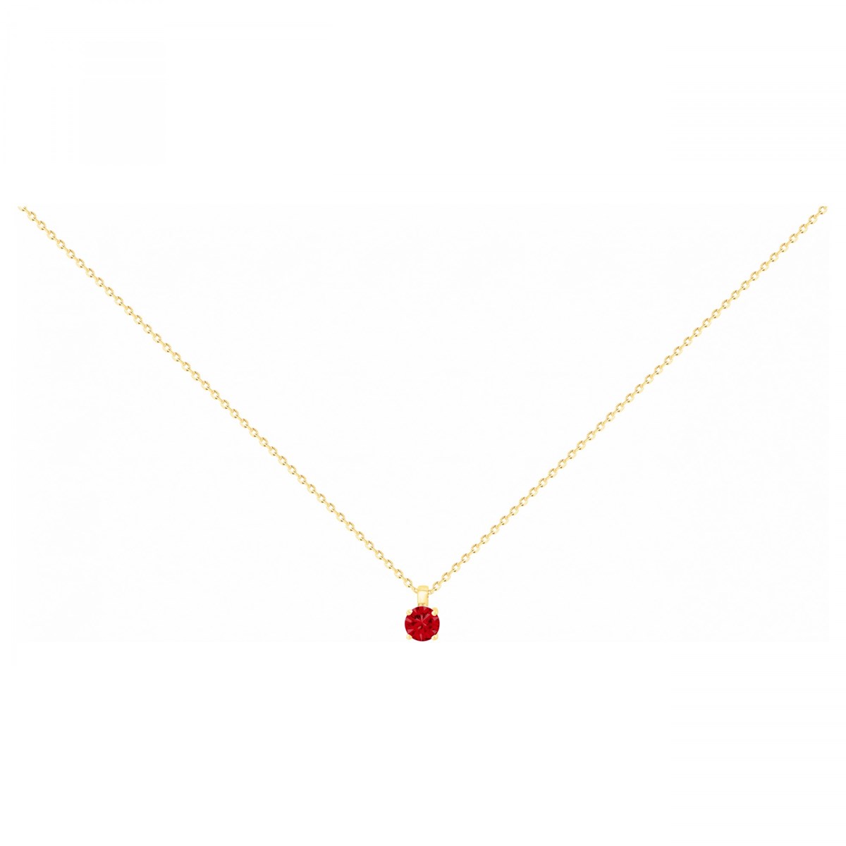 Collier en Plaqué Or avec spinelle rouge rubis