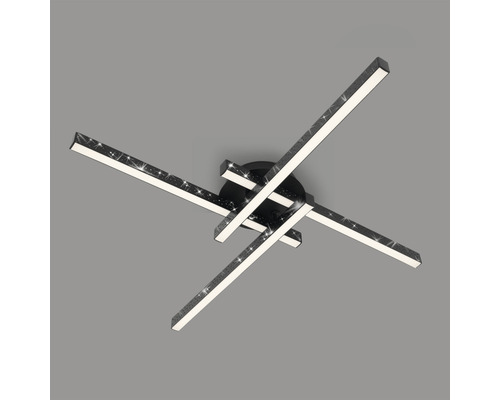 LED plafondlamp 4x6W 4x600 lm 3000K 60x60 cm Rey zwart + glitter effect