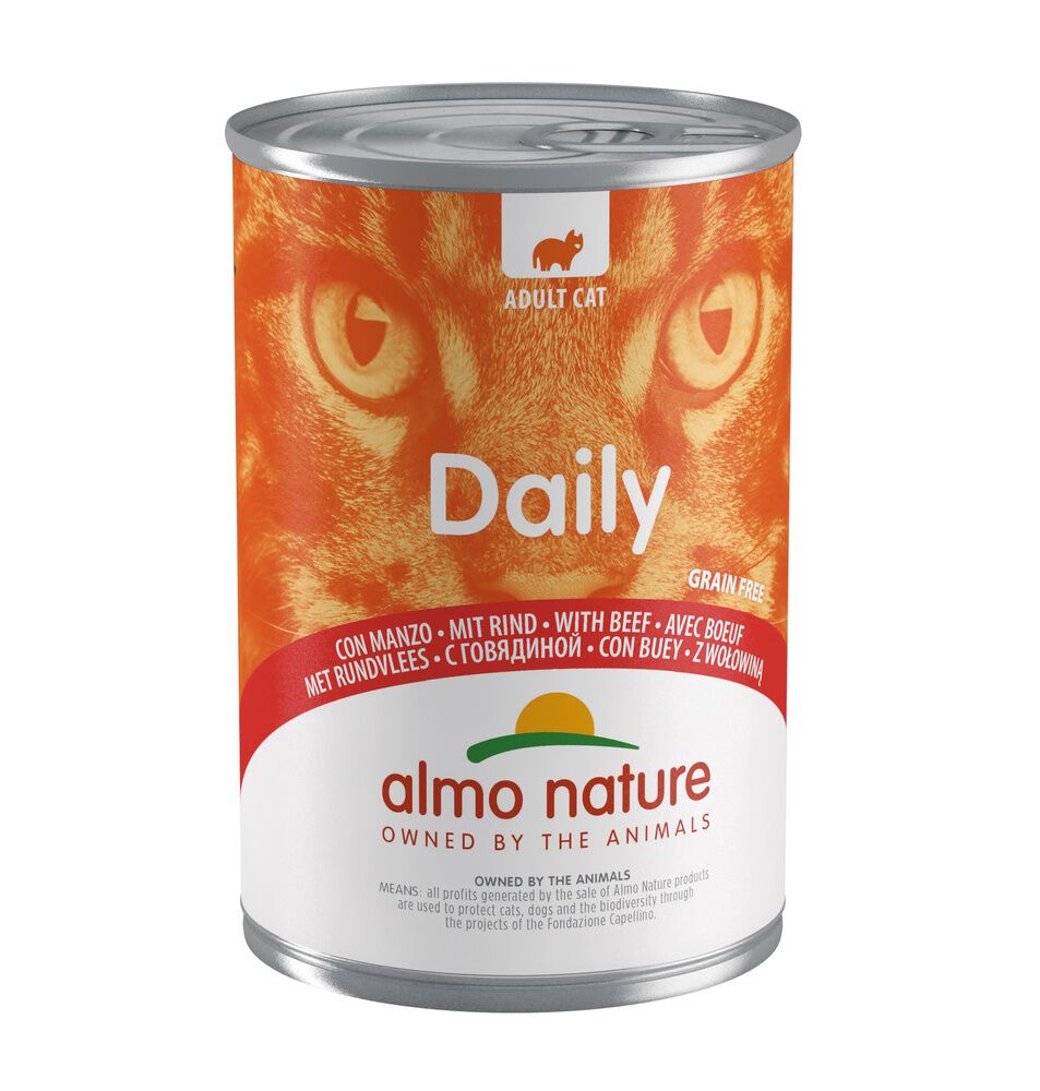 Almo Nature Daily Graanvrij - Kattenvoer - 400 Gram - rund