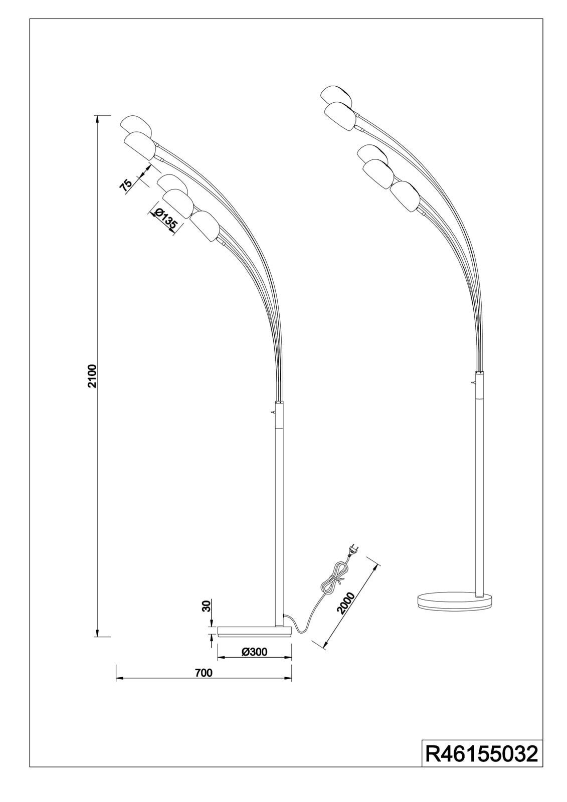 Retrofit Stehlampe DITO schwarz