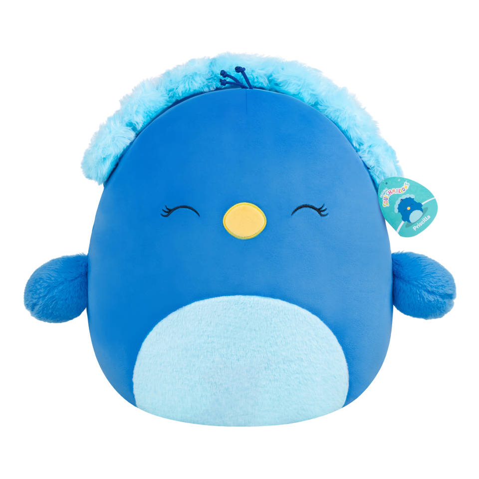 Squishmallows Priscilla de blauwe pauwknuffel - 40 cm