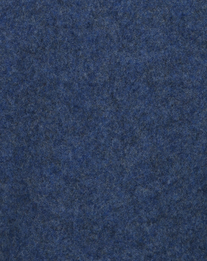 Wollfleece-Kapuzenjacke HOLZKNÖPFE in blau melange