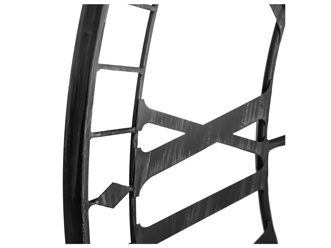 Grande Pendule murale métal rétro et vintage Noir D 88 cm