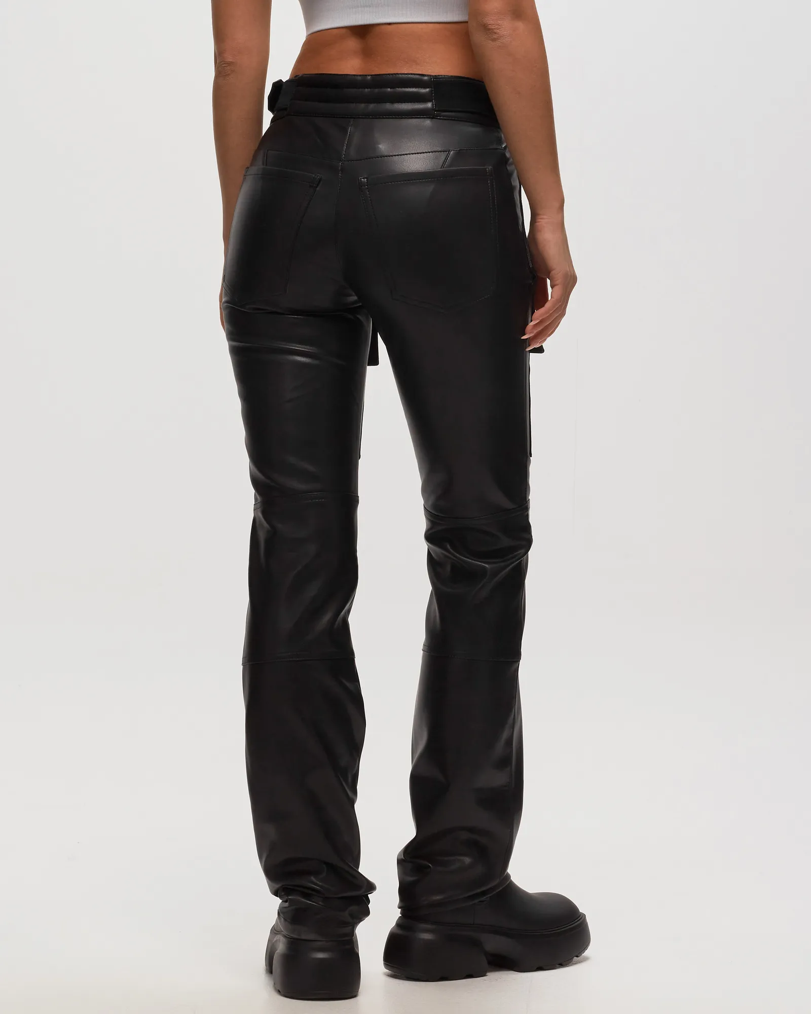 MISBHV VEGAN LEATHER MOTO TROUSERS