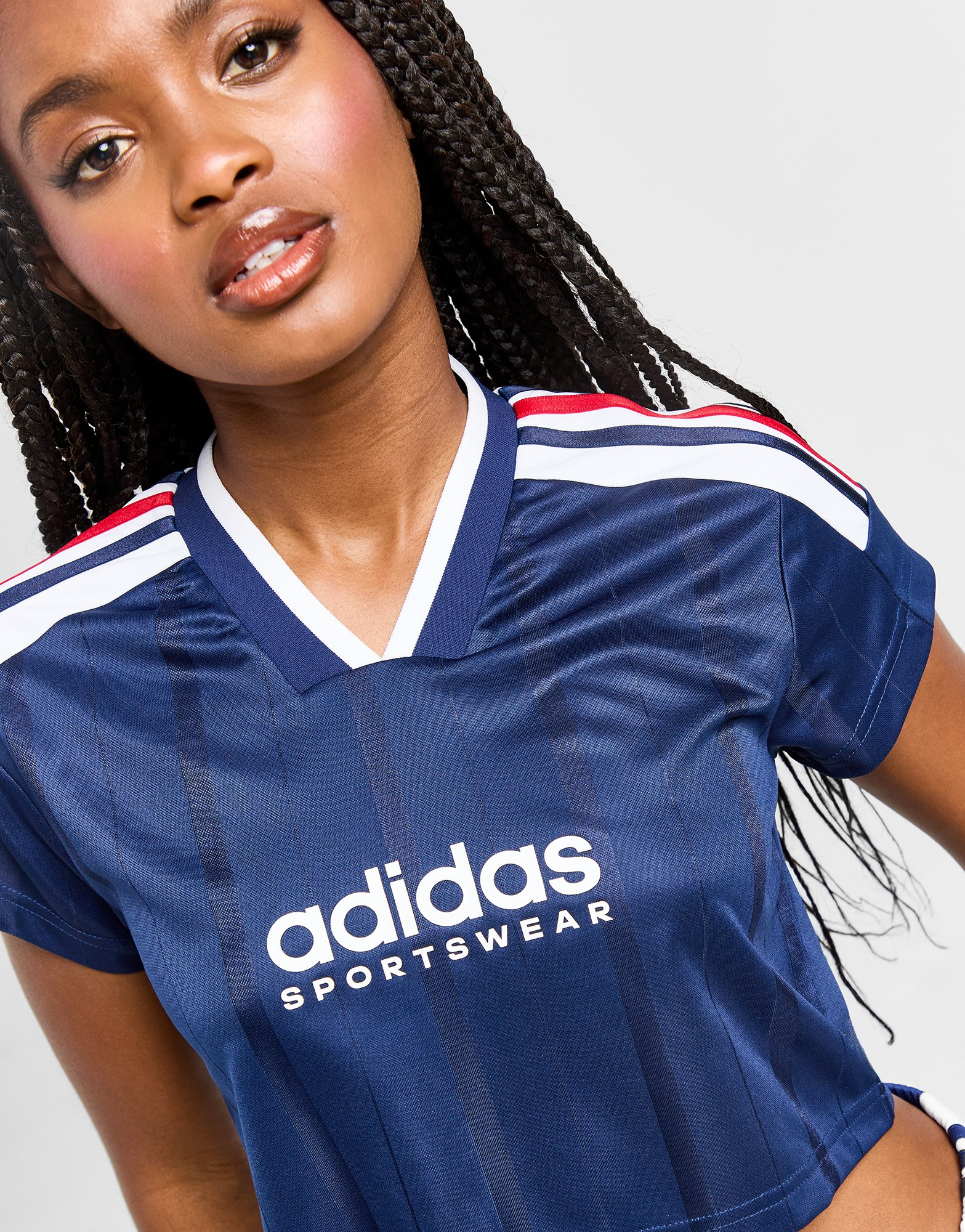 adidas Maillot crop top à 3 bandes coupées Tiro