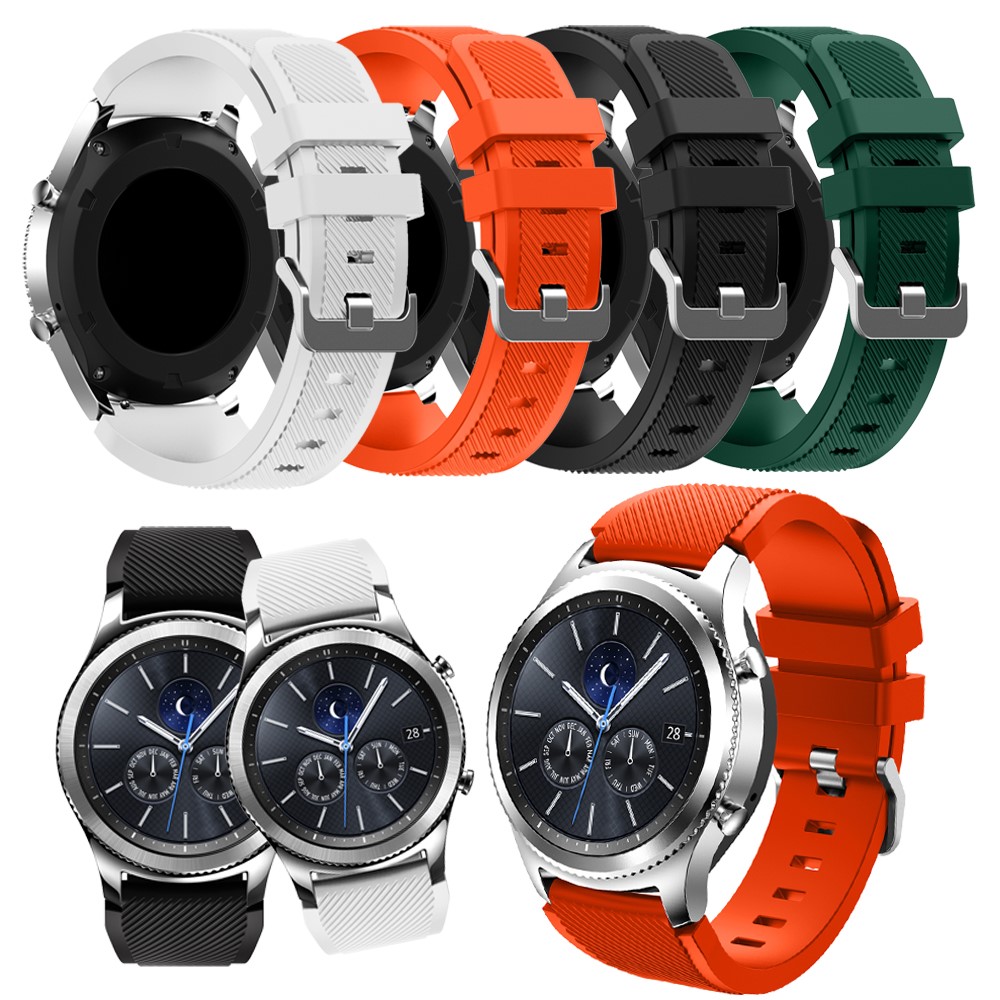 Samsung Galaxy Watch 46mm / Gear S3 Classic / S3 Frontier Ersatz Sport Silikon Armband - Weiss
