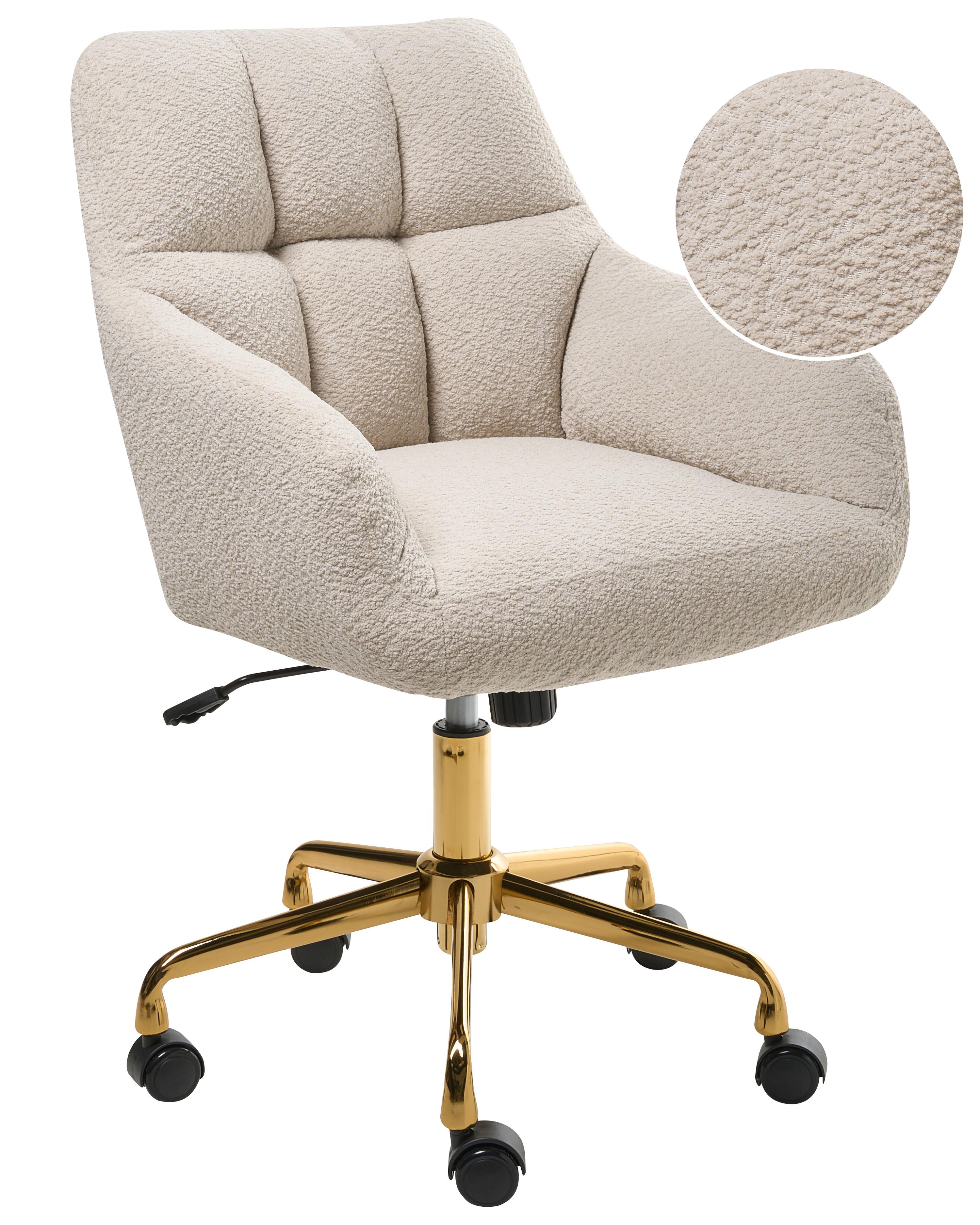 Bureaustoel PALMDALE Bouclé Lichtbeige