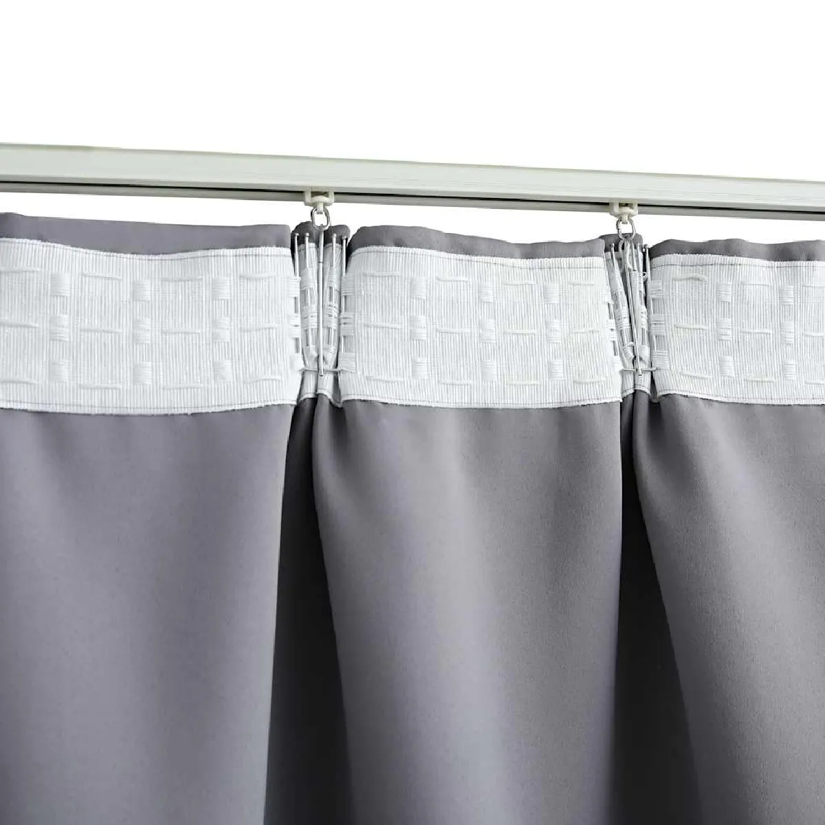 vidaXL Rideau occultant Gris avec crochets 290x245 cm