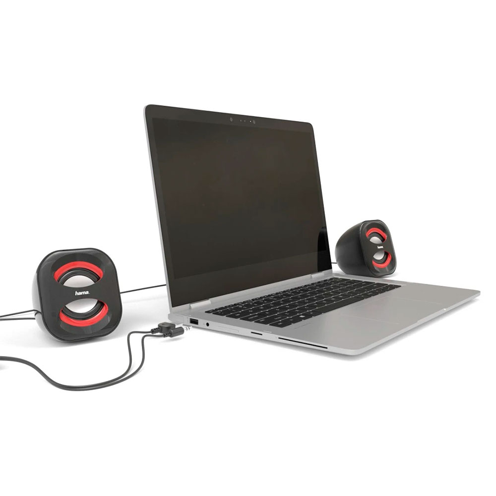 Sonic Mobil 183 Macbook / Notebook / Laptop / PC Stereo Lautsprecher USB / 3.5mm AUX Anschluss (00173131) - Schwarz