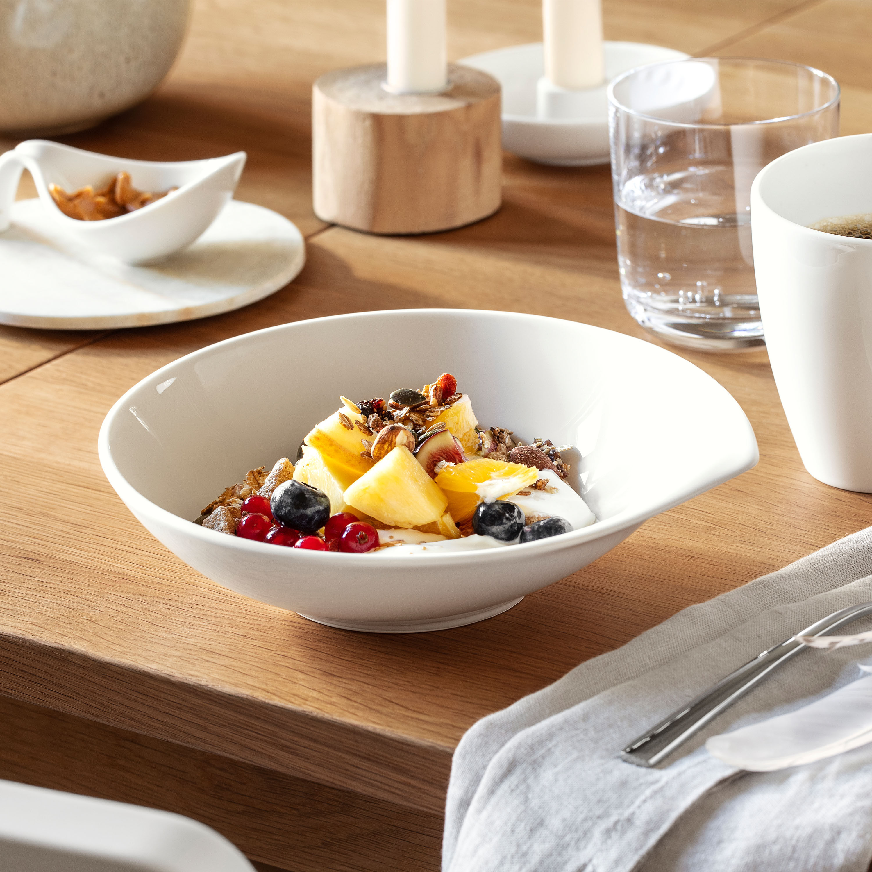 Flow Cereal bowl White, 8.5 oz, Premium Porcelain