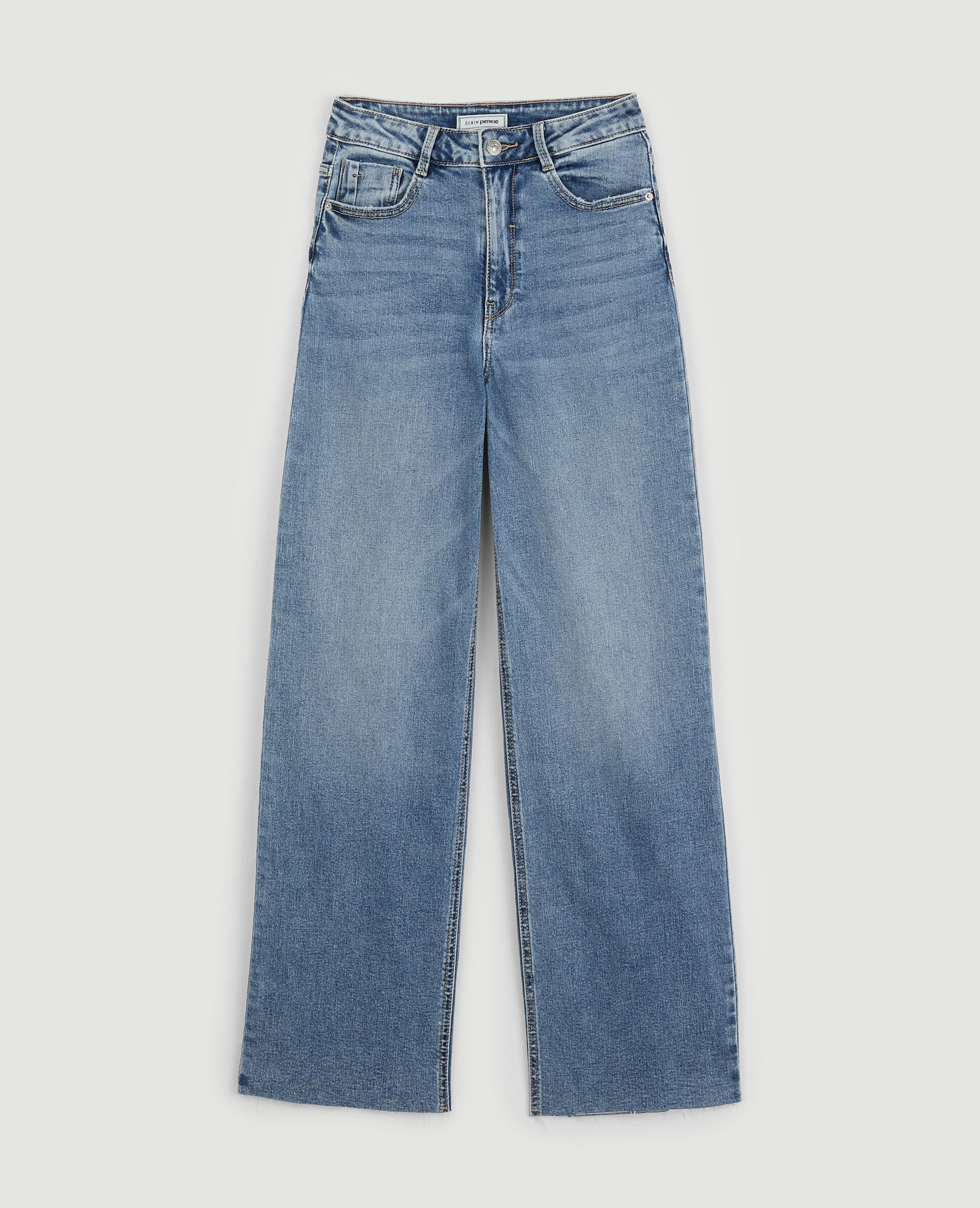 Jean wide leg bas coupés - Bleu