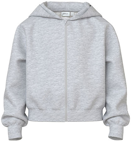 Name It Cardigan m. Hood - Noos - NkfMillie - Light Grey Melang