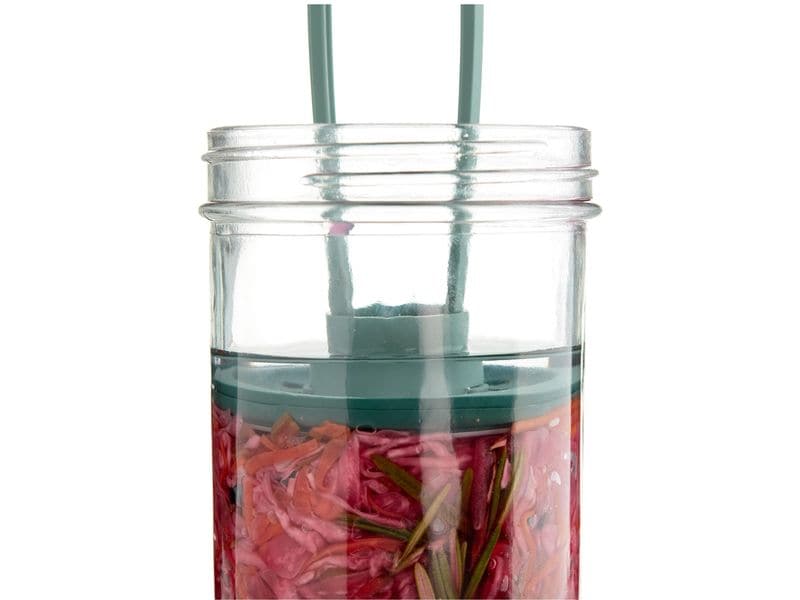 Lékué Fermentationsglas 700 ml, Glas, Blau, 2 Stück Fermentier Set