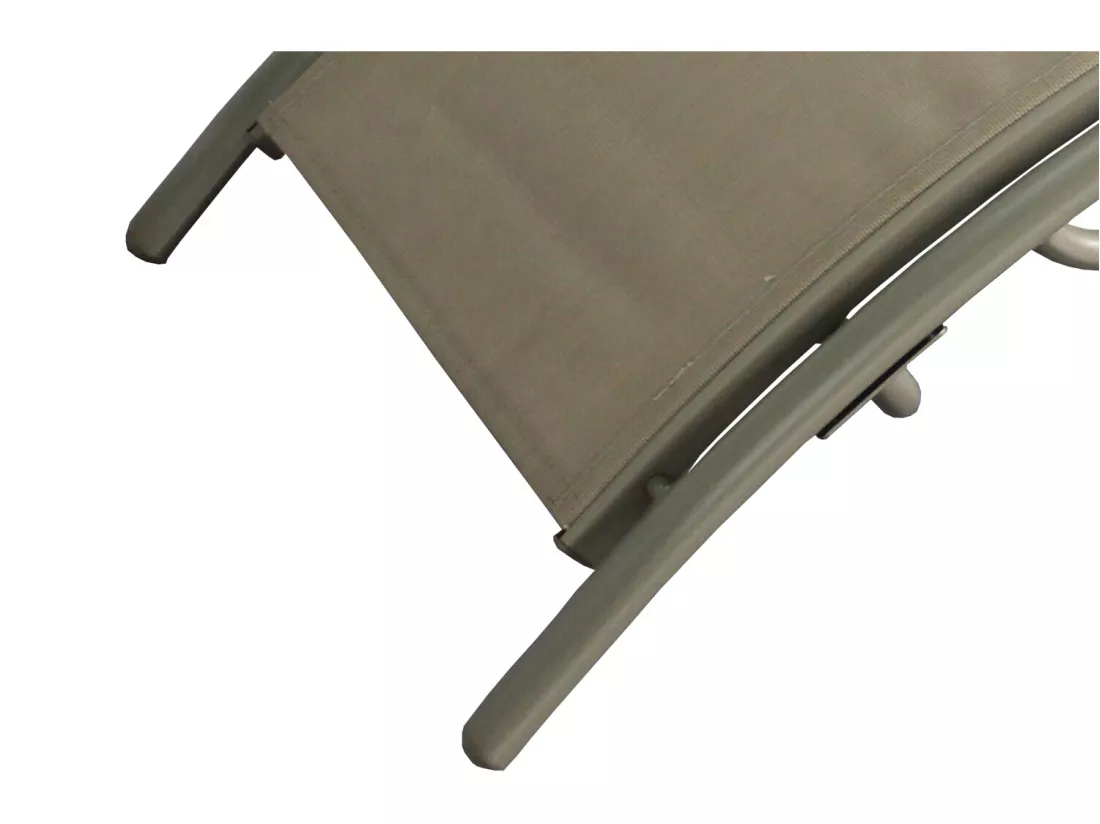 Transat Cappuccino ajustable et empilable 2 pièces avec pieds acier LIMEA