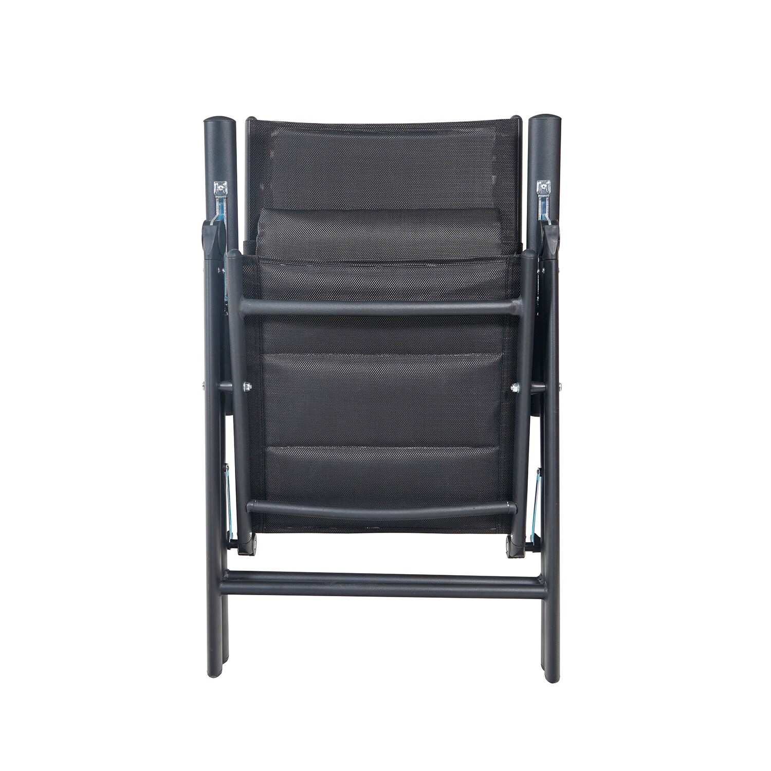GARMIO® Gartenstuhl Balkonstuhl FLORENZ schwarz, 7-fach verstellbar, klappbar, inkl. Nackenkissen, für Terrasse