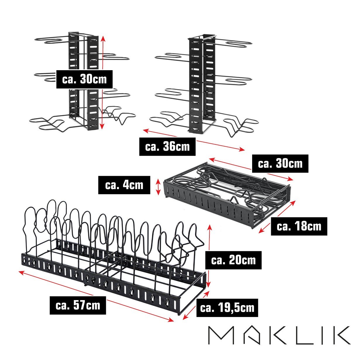 Teleskop Pfannen Organizer mit 12 Ablagen - Topfdeckel Aufbewahrung Topf Regal