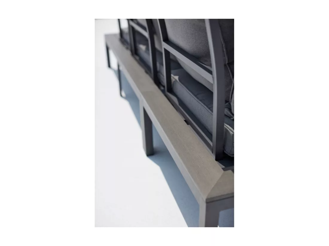 Salon de jardin 5 places en aluminium gris/gris FIRA