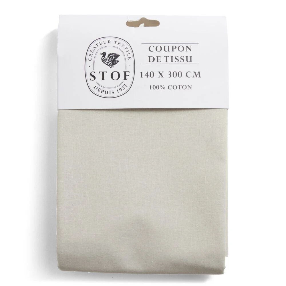 Coupon tissu coton 140x300cm beige