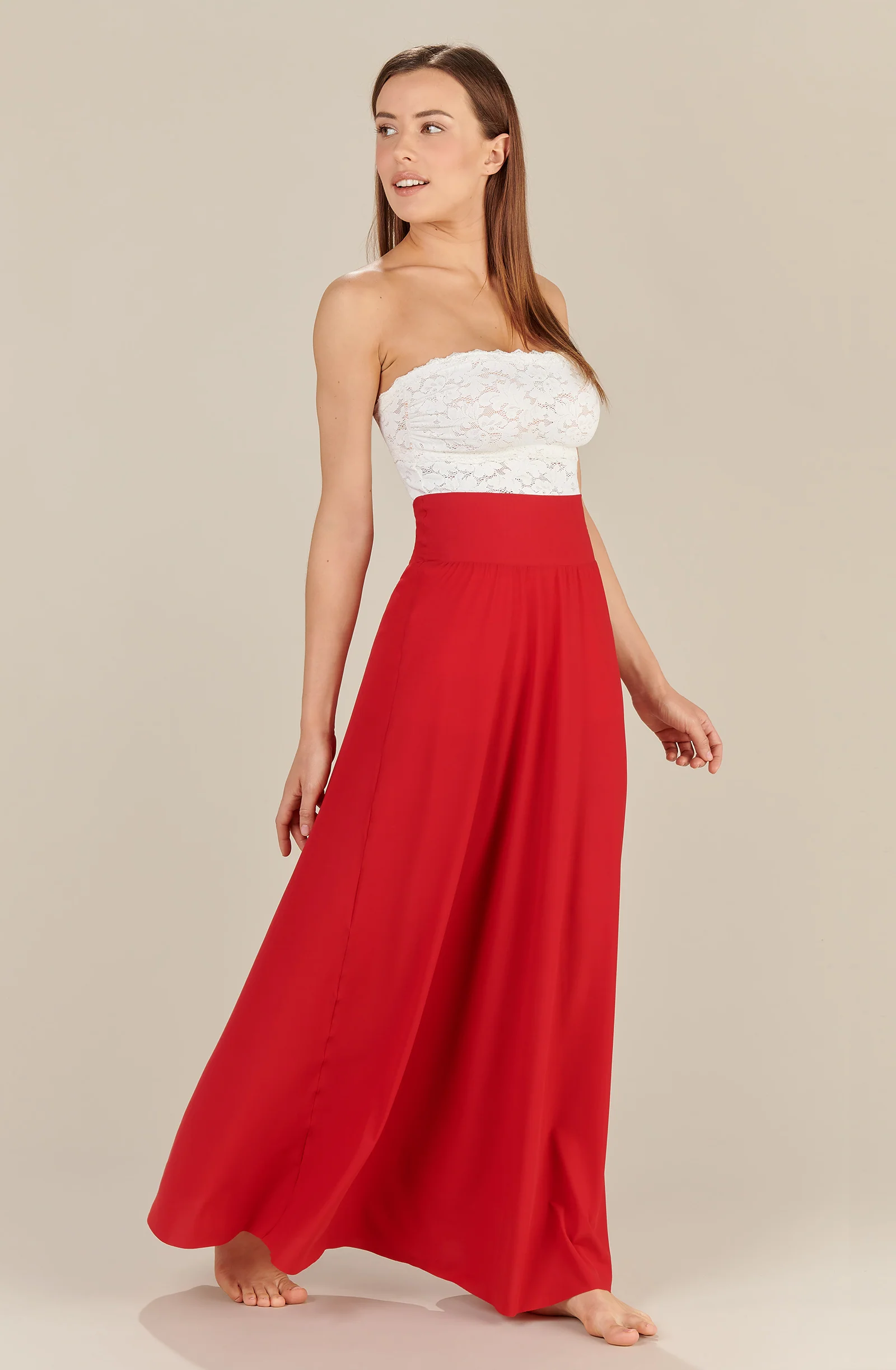 azelie Bustier bandeau en dentelle blanc écume Blanc