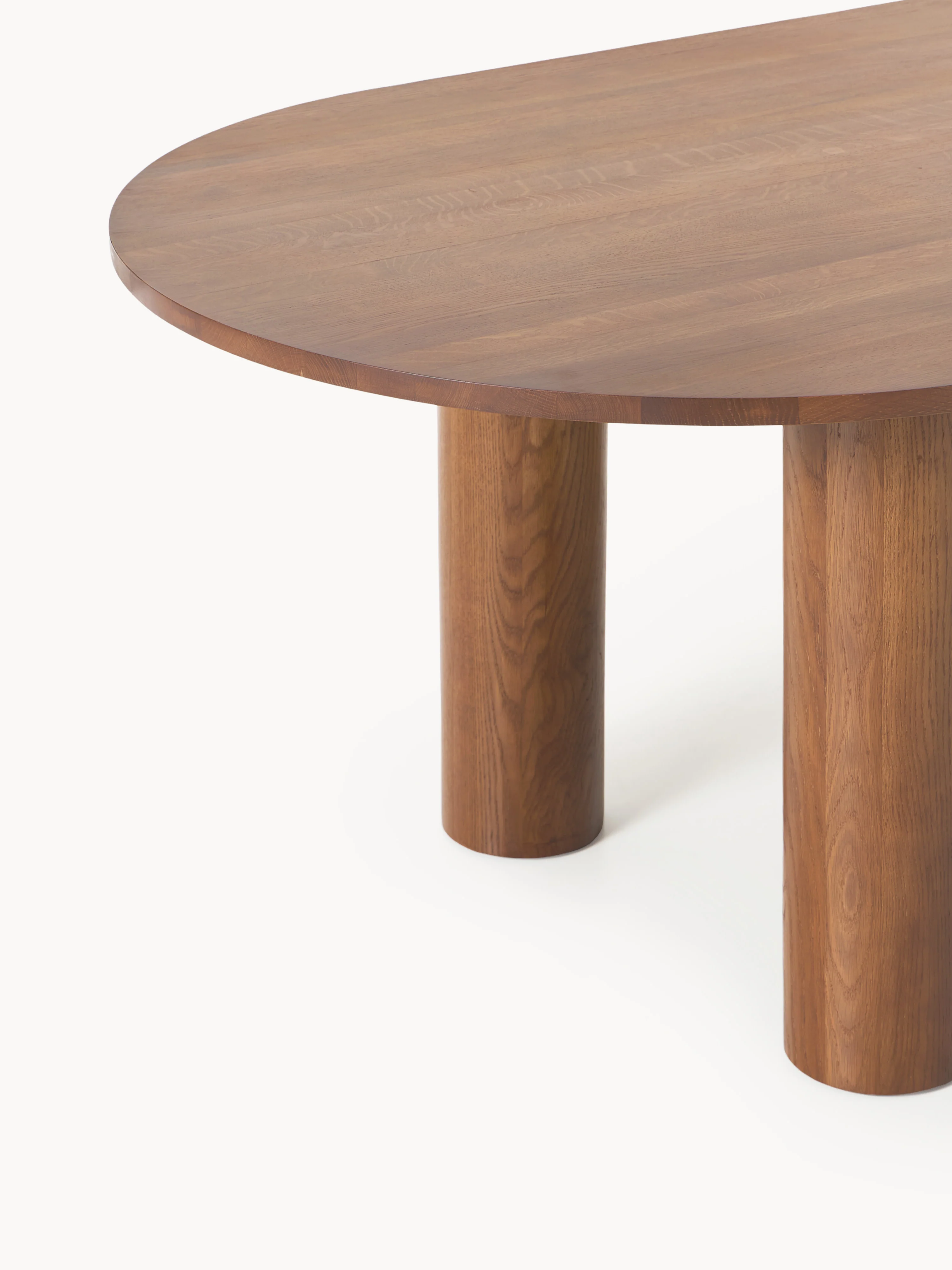 Ovale eettafel Dunia van eikenhout, in verschillende formaten