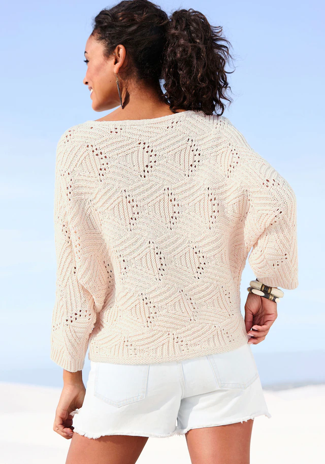 LASCANA Fledermauspullover , mit aufwendigem Strickmuster