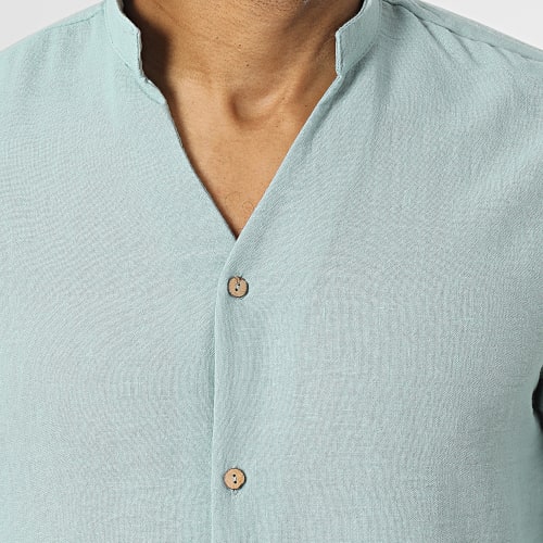 Chemise Manches Longues Col Mao Vert