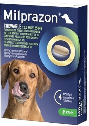 Milprazon Ontworming Kauwtabletten Hond en Puppy 4 stuks